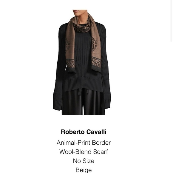Roberto Cavalli Accessories - Roberto Cavalli Black and Cream-tan scarfs